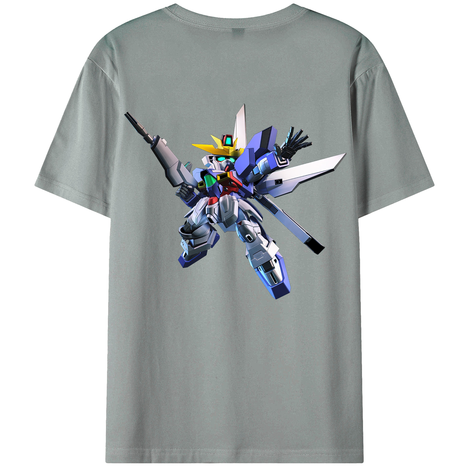 （画像用） 機動戦士ガンダム Mobile Suit Gundam 綿100％ メンズ半袖Tシャツ（バックプリント） 通気性